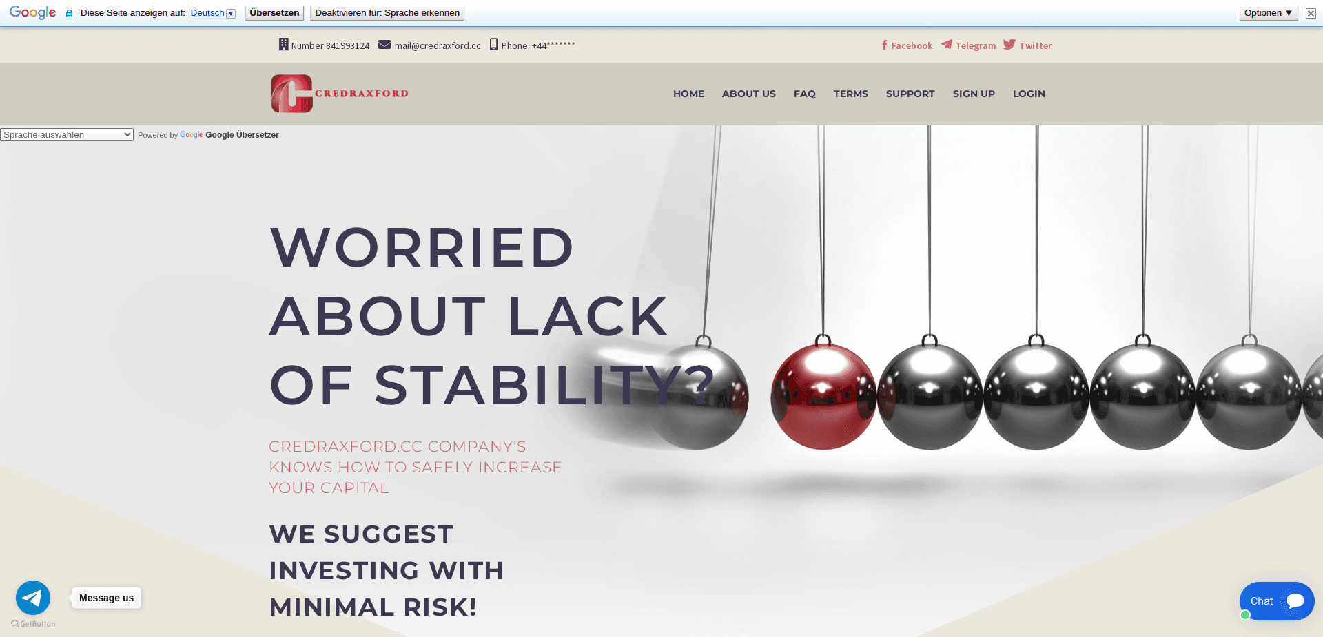 Website screenshot for https://credraxford.cc/ - 1