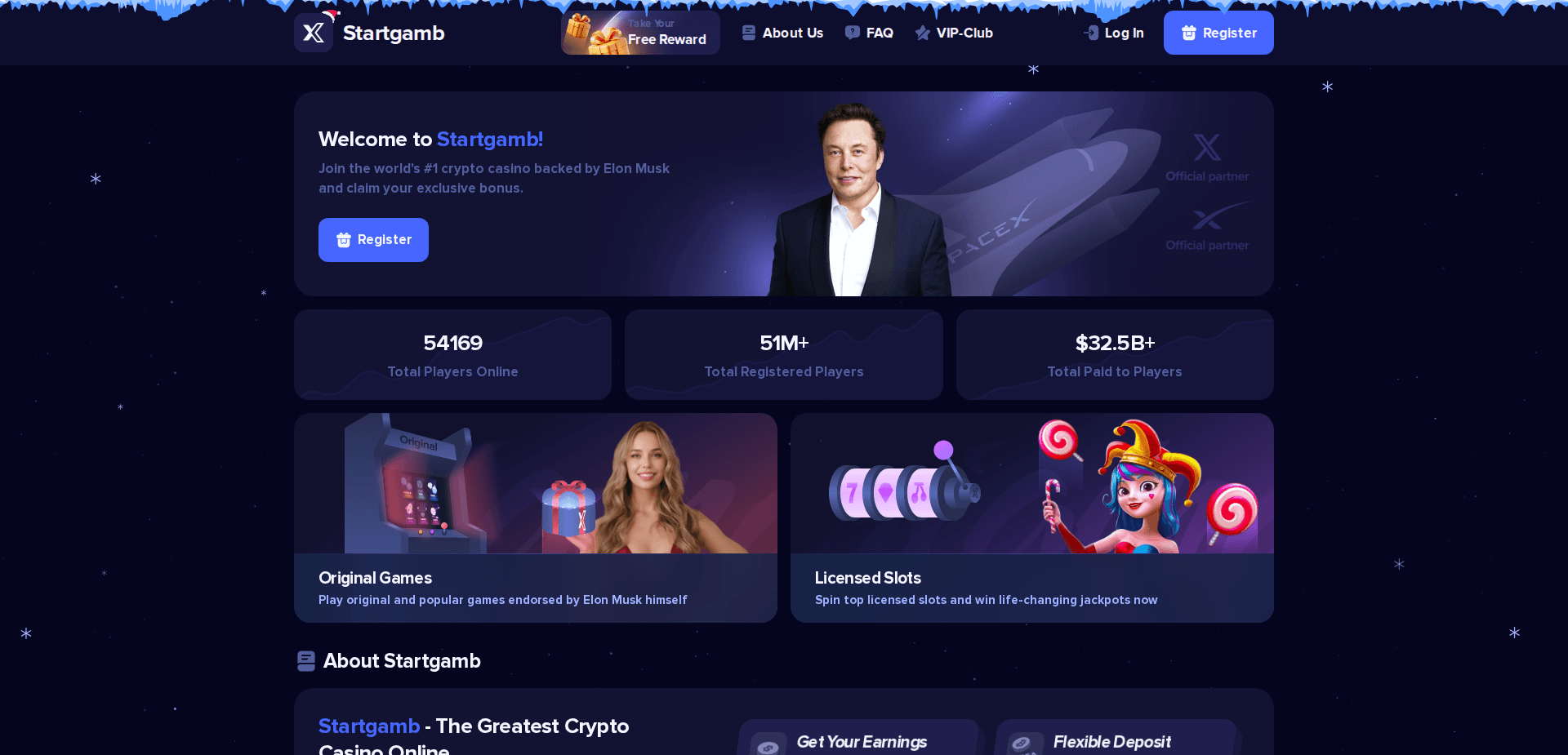 Website screenshot for https://startgamb.cc/ - 1