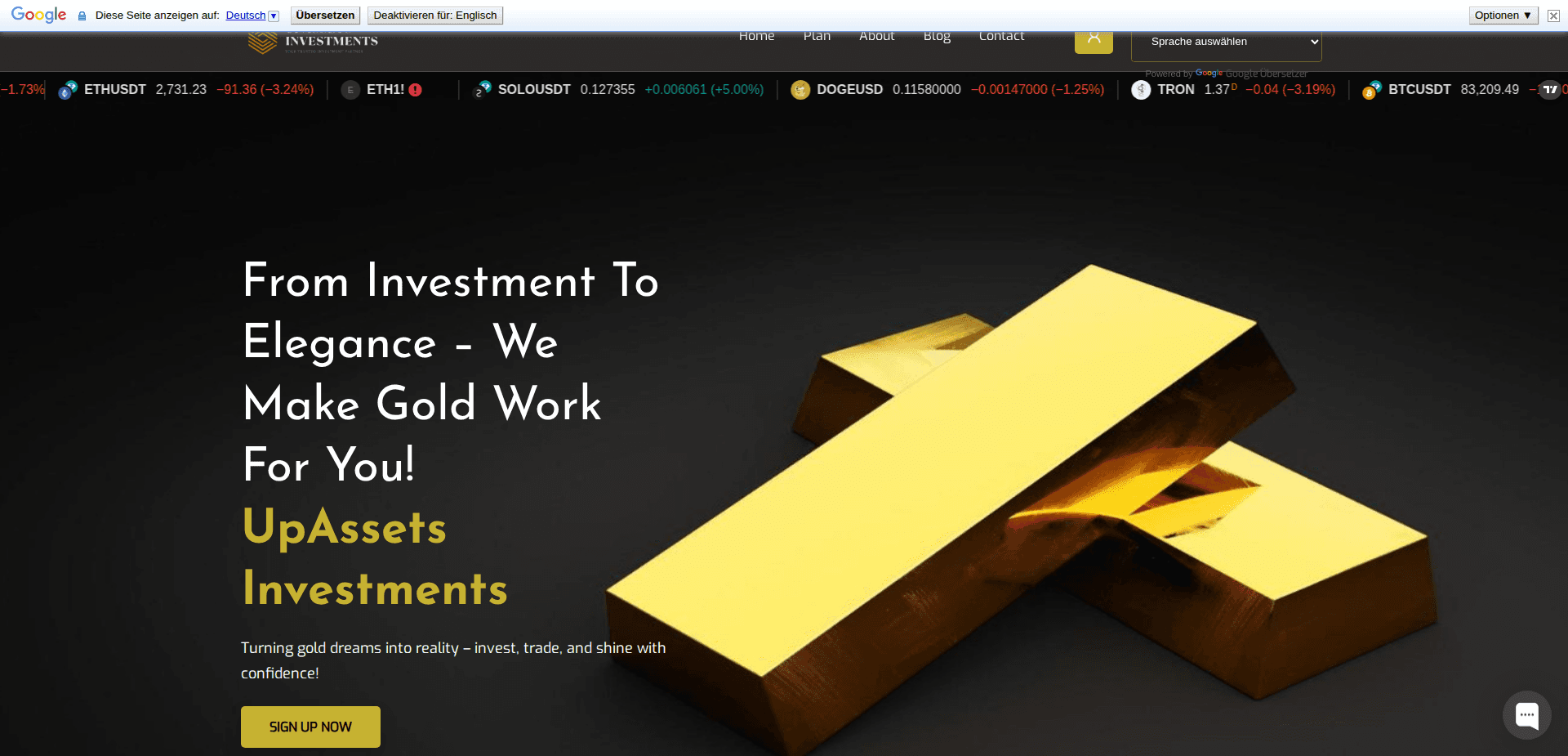 Website screenshot for https://upassetsstocks.com/ - 1