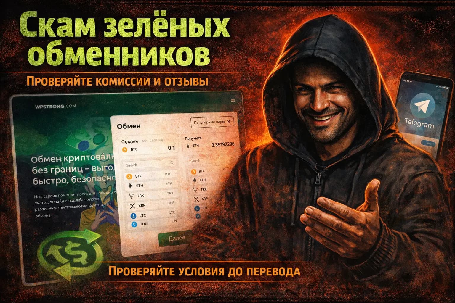 Скам зеленые обменники с 100 крипто–фиат парами обзоры, вебсайты и комментарии
