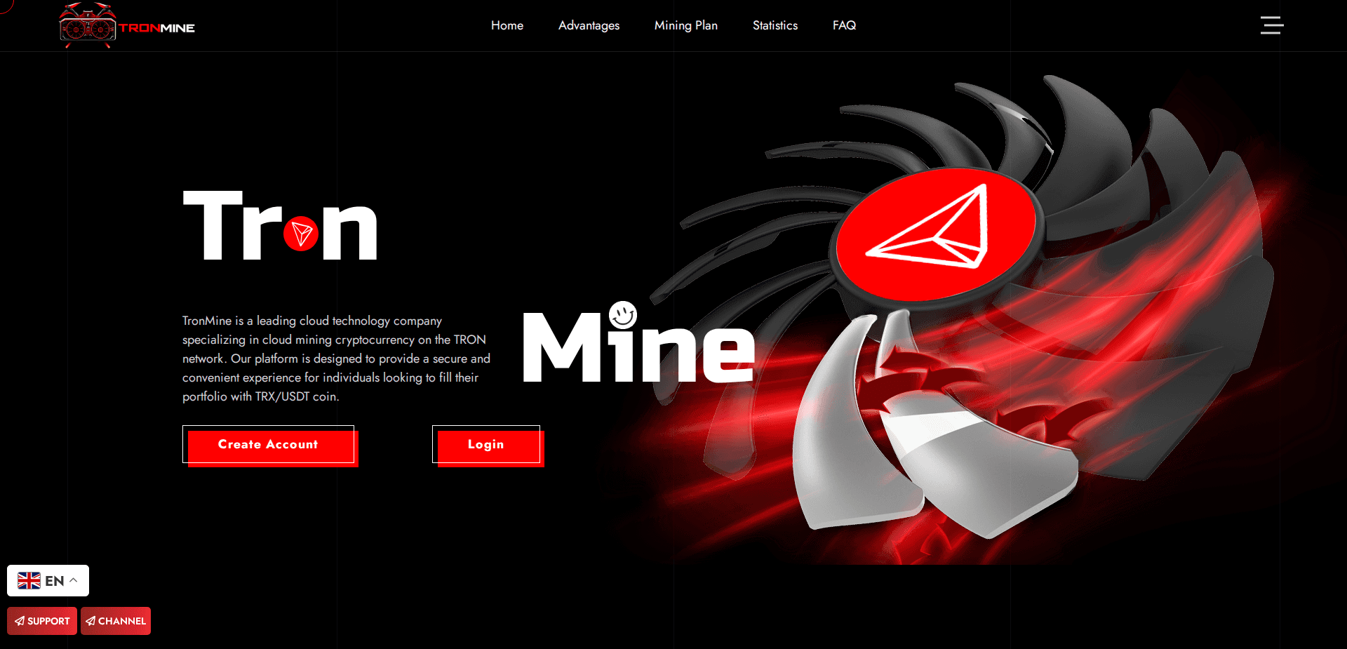Website screenshot for https://tronmine.net/ - 1