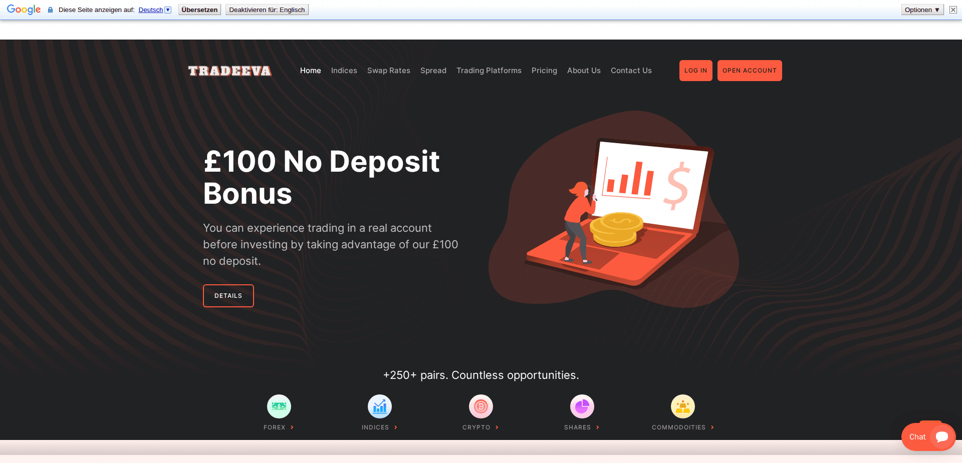 Website screenshot for https://tradeeva.com/ - 1