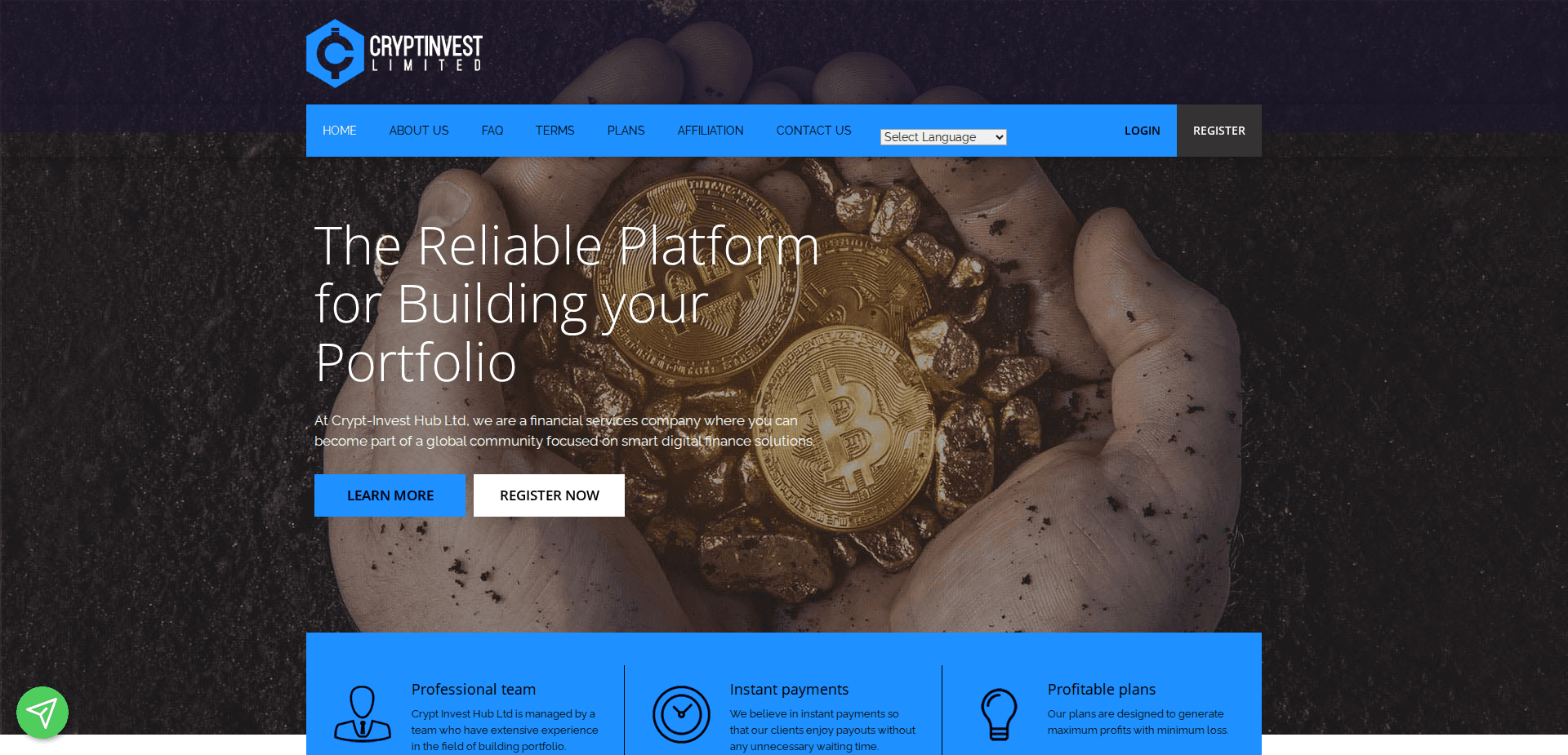 Website screenshot for https://crypt-investhub.com/ - 1