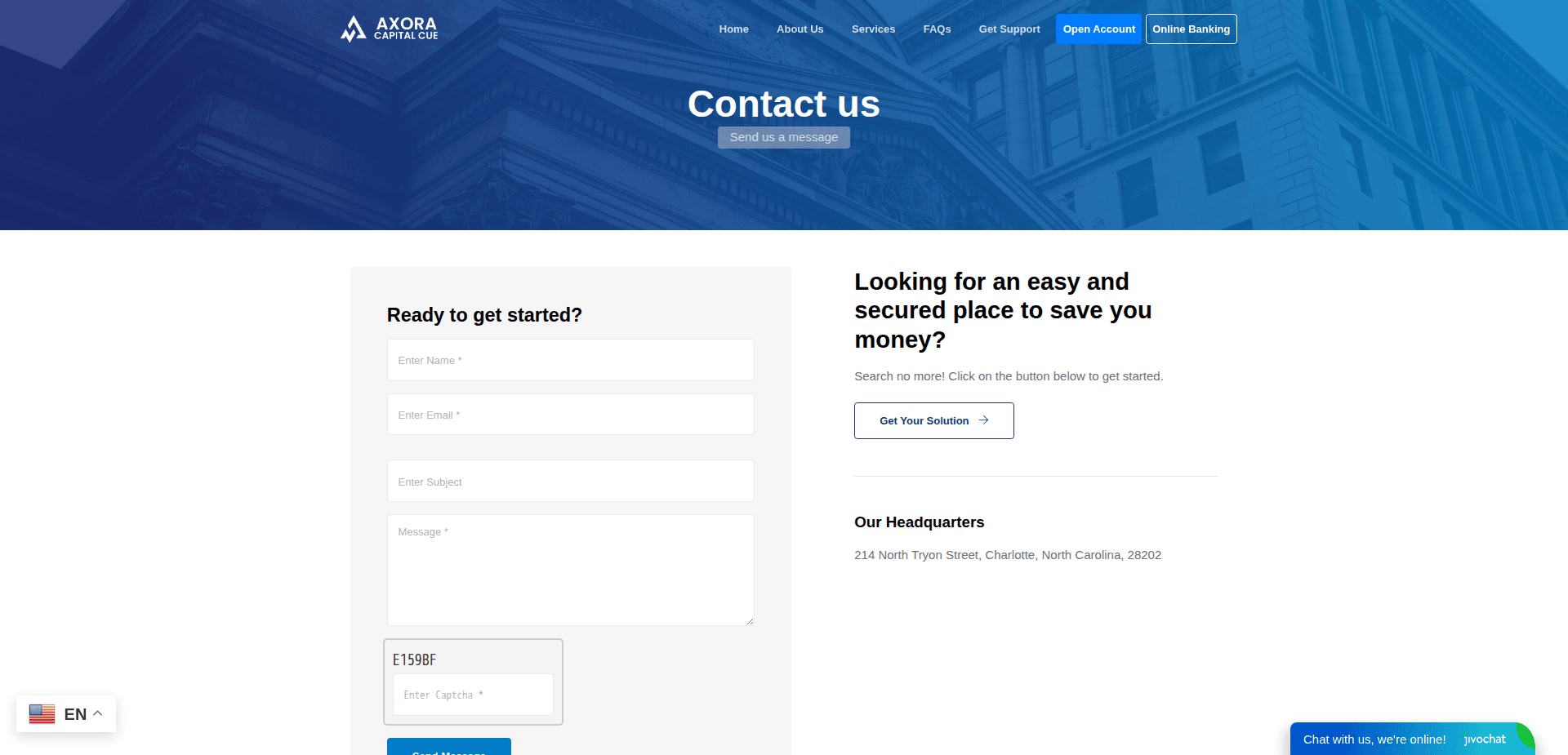 Website screenshot for https://axoracapitalcue.com/ - 2