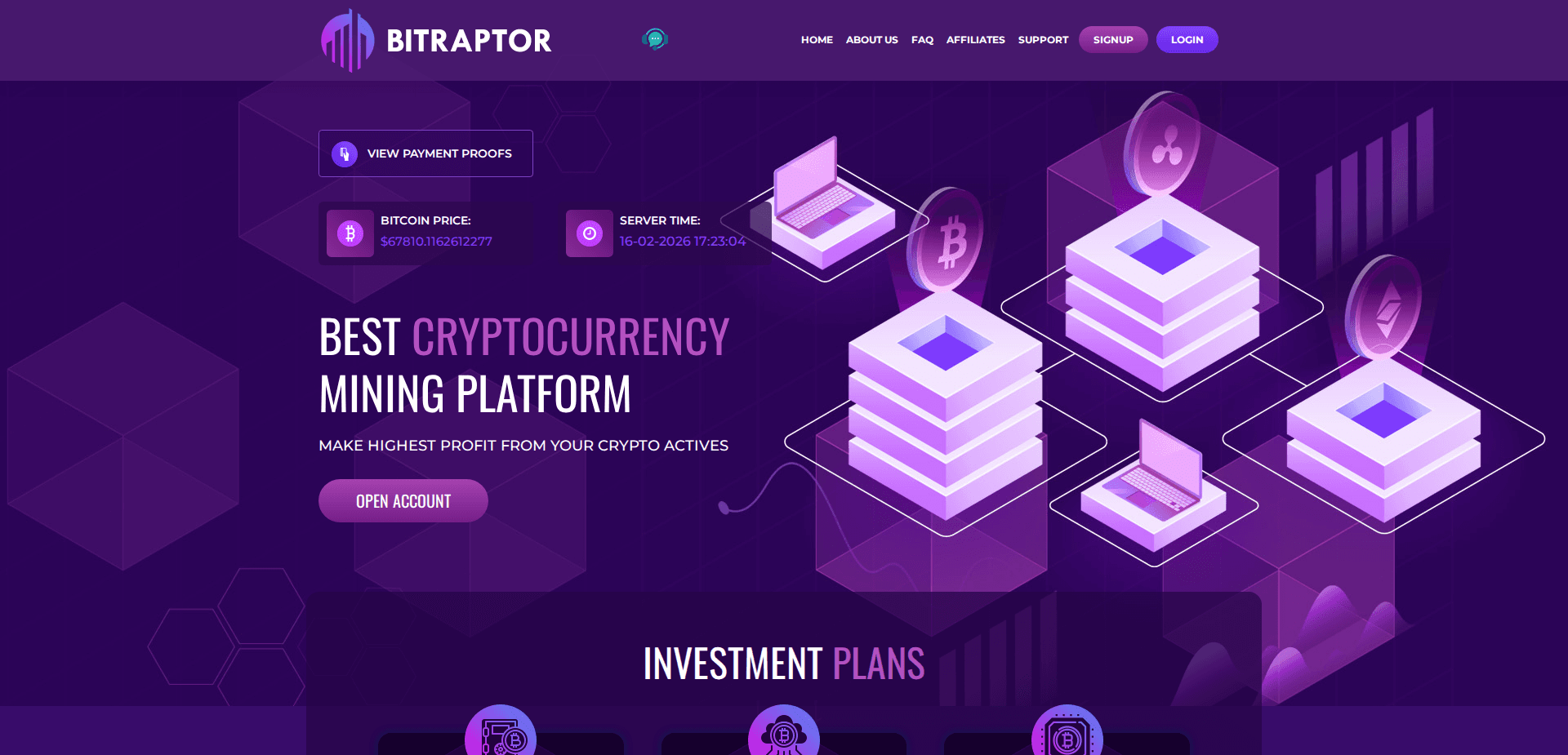 Website screenshot for https://bitraptor.cloud/ - 1