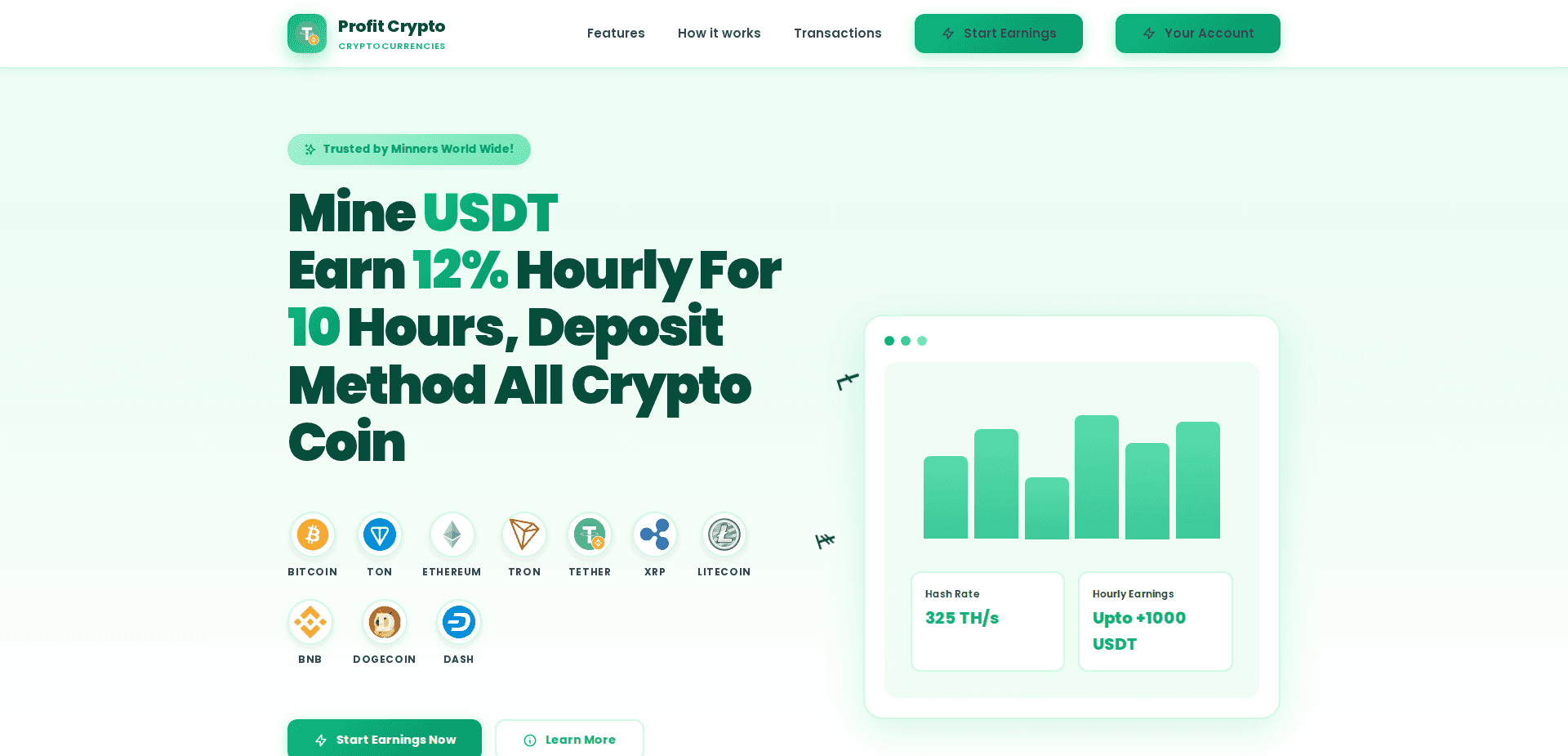 Website screenshot for https://profitcryptos.top/ - 1