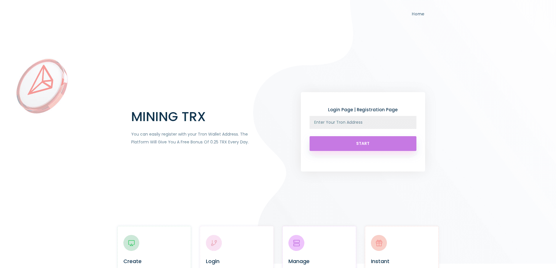Website screenshot for https://mining-trx.com/ - 1