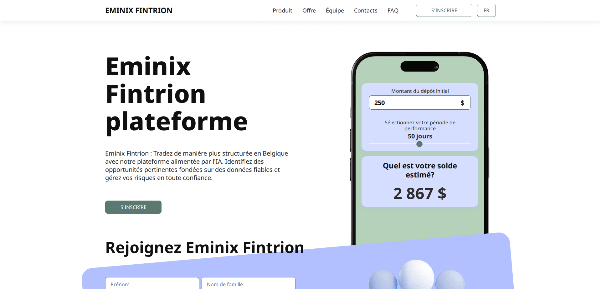Website screenshot for https://eminix-fintrion.com/ - 1