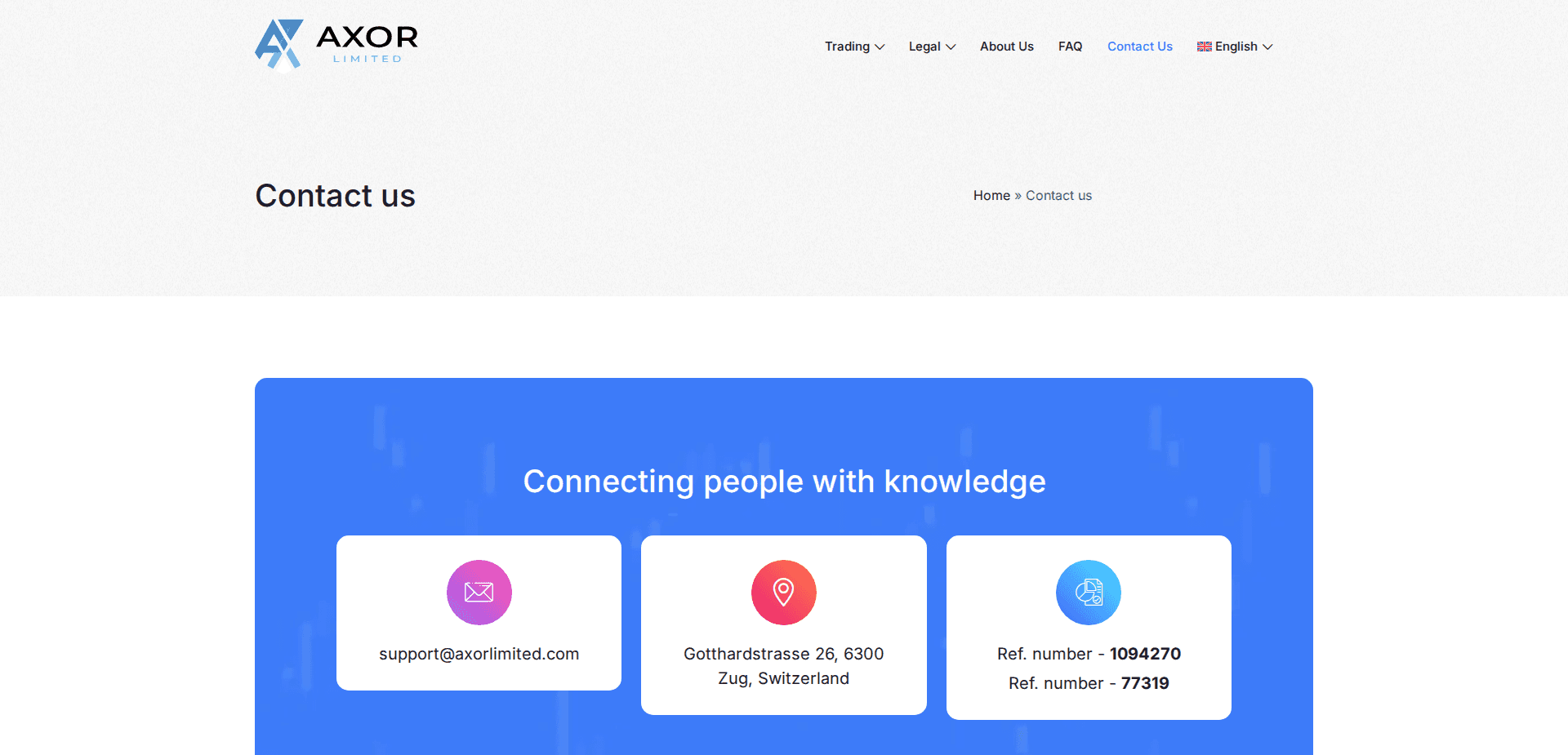 Website screenshot for https://axorlimited.com/ - 2