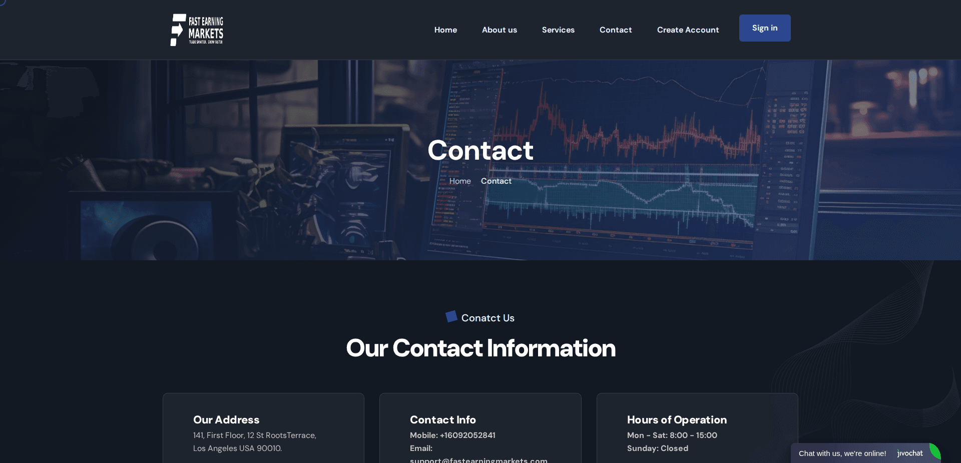 Website screenshot for https://fastearningmarkets.com/ - 2
