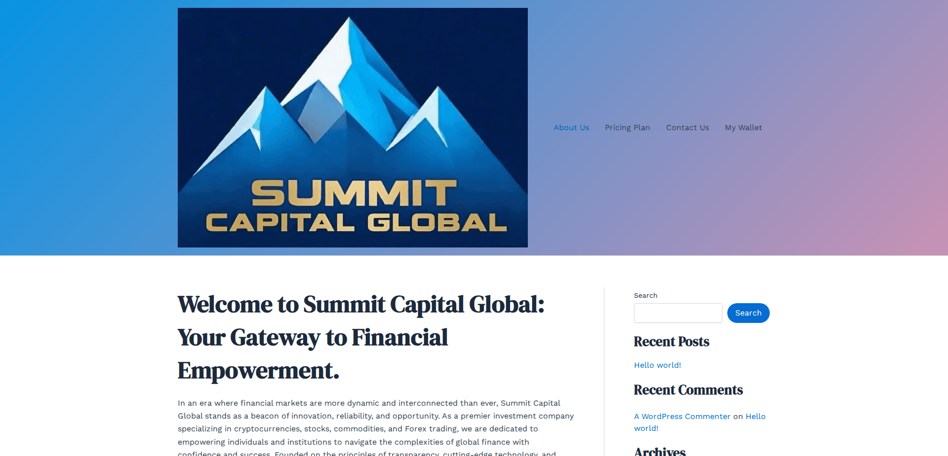 Website screenshot for https://summitcapitalglobal.org/ - 1
