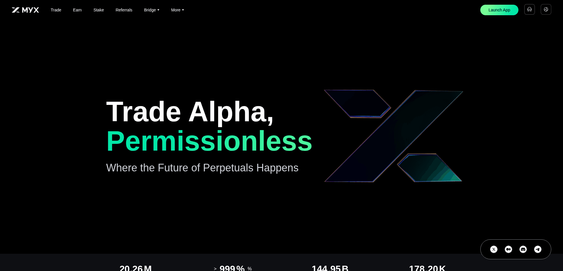 Website screenshot for https://myx.finance/ - 1