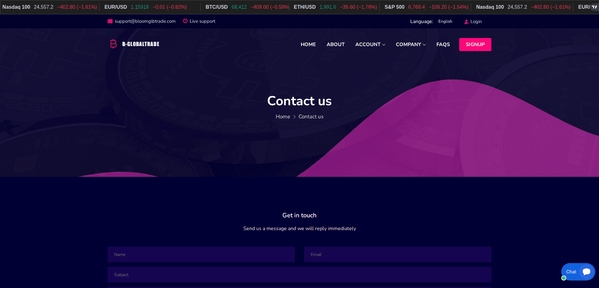 Website screenshot for https://bloomglbtrade.com/ - 2