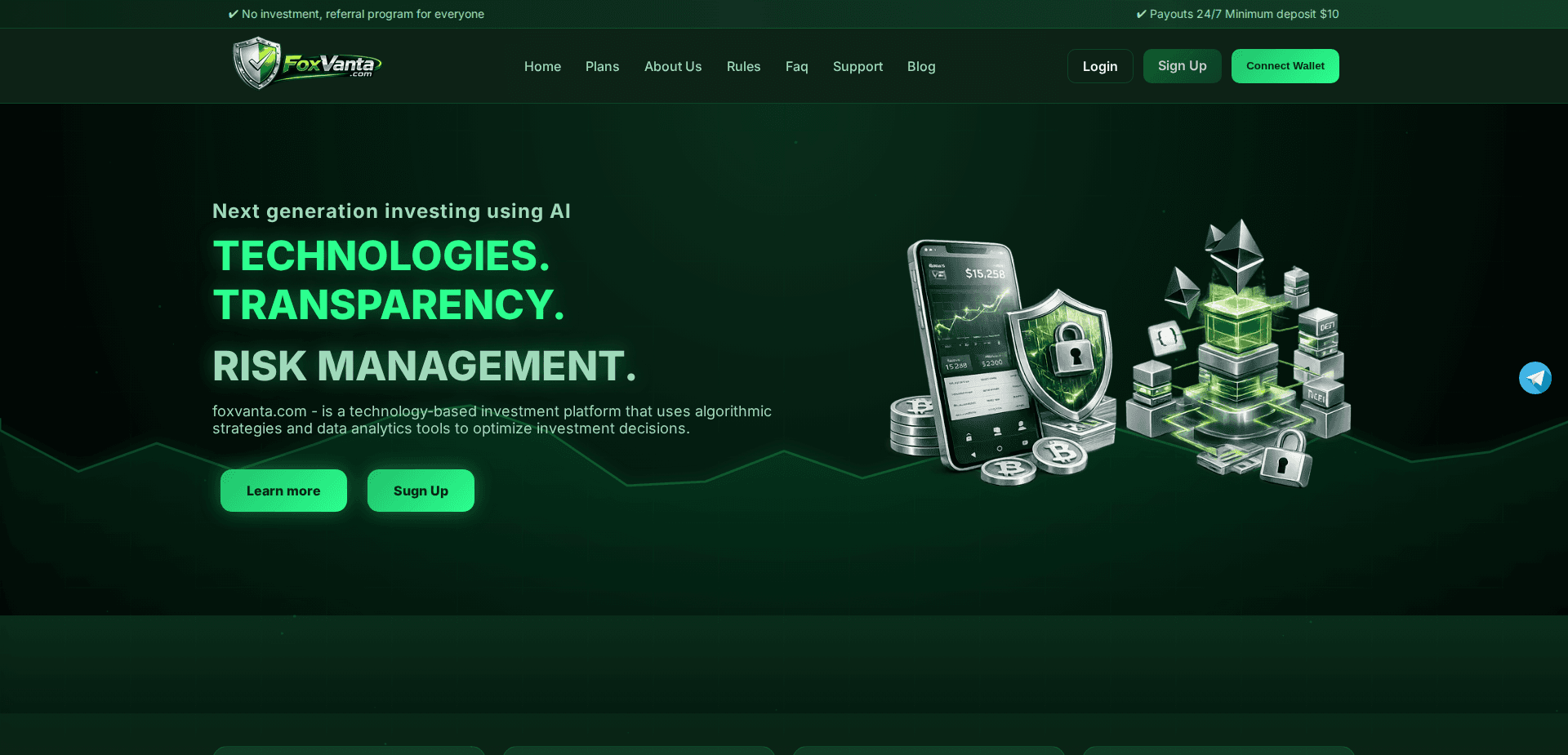 Website screenshot for https://foxvanta.com/ - 1