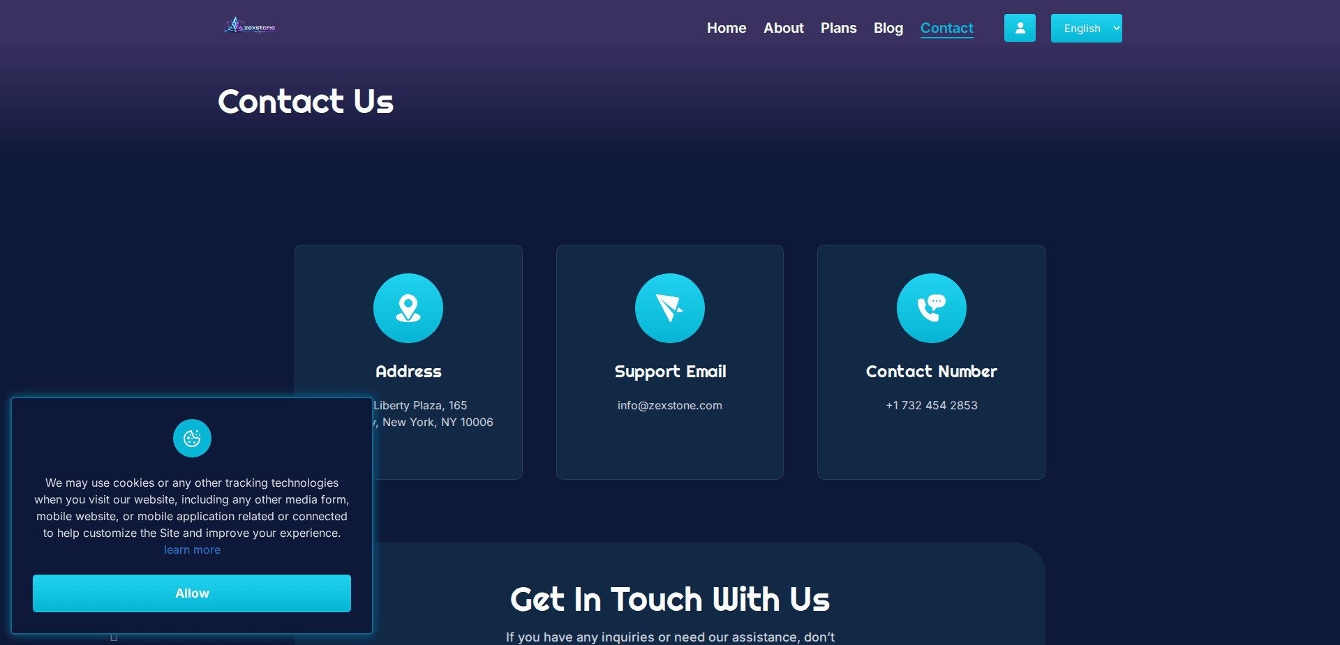 Website screenshot for https://zexstone.com/ - 2