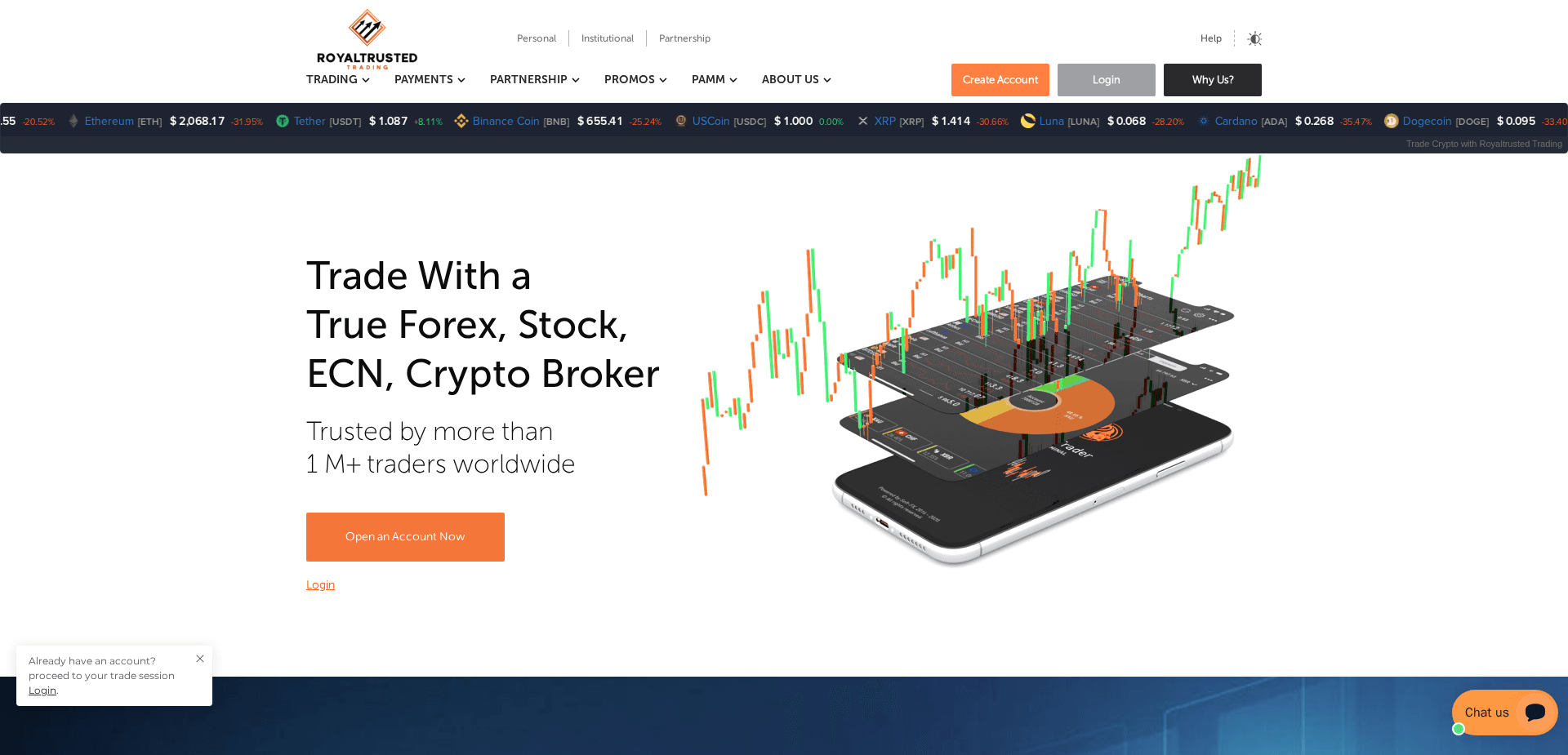 Website screenshot for https://royaltrustedtrading.live/ - 1