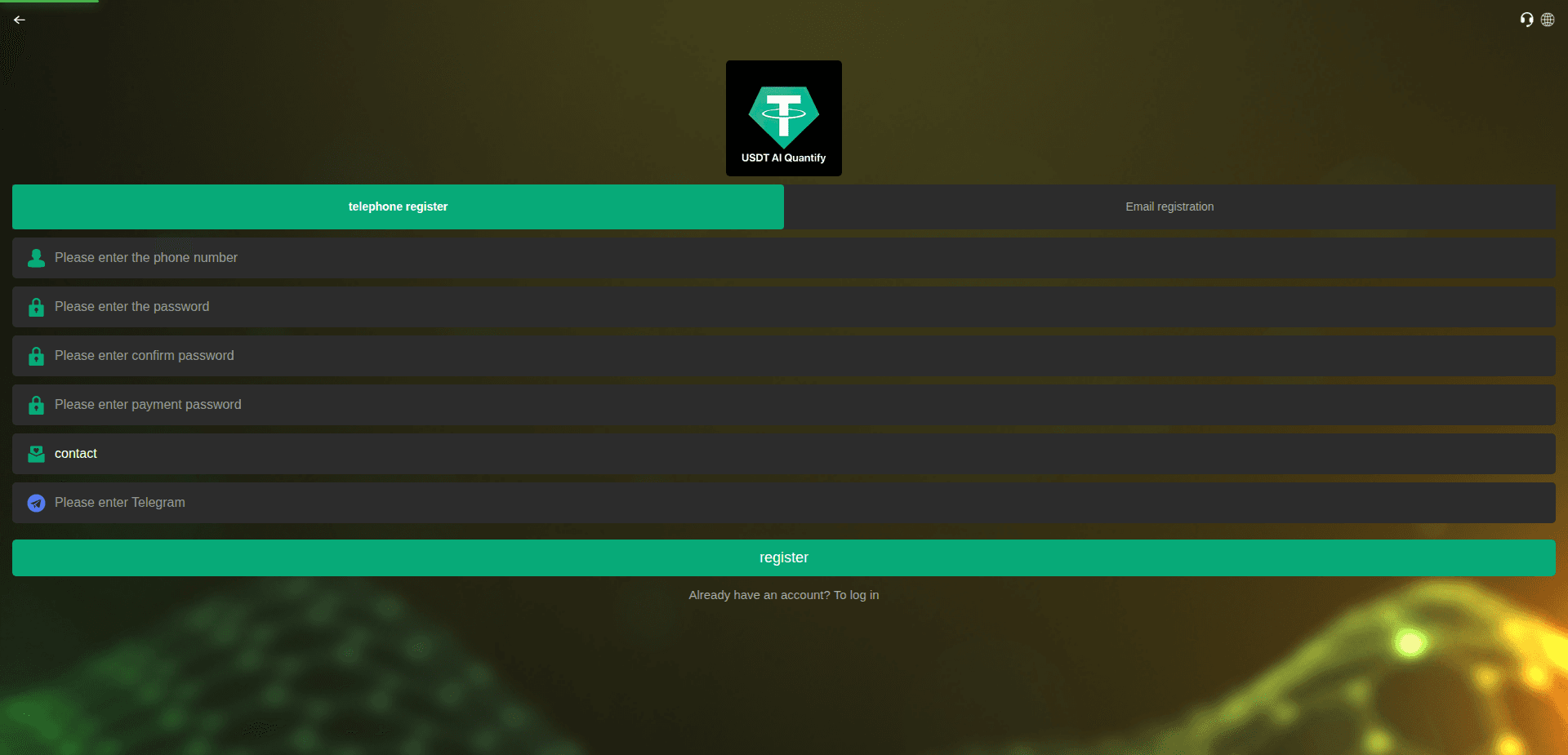 Website screenshot for https://usdtaiquantify.com/ - 2