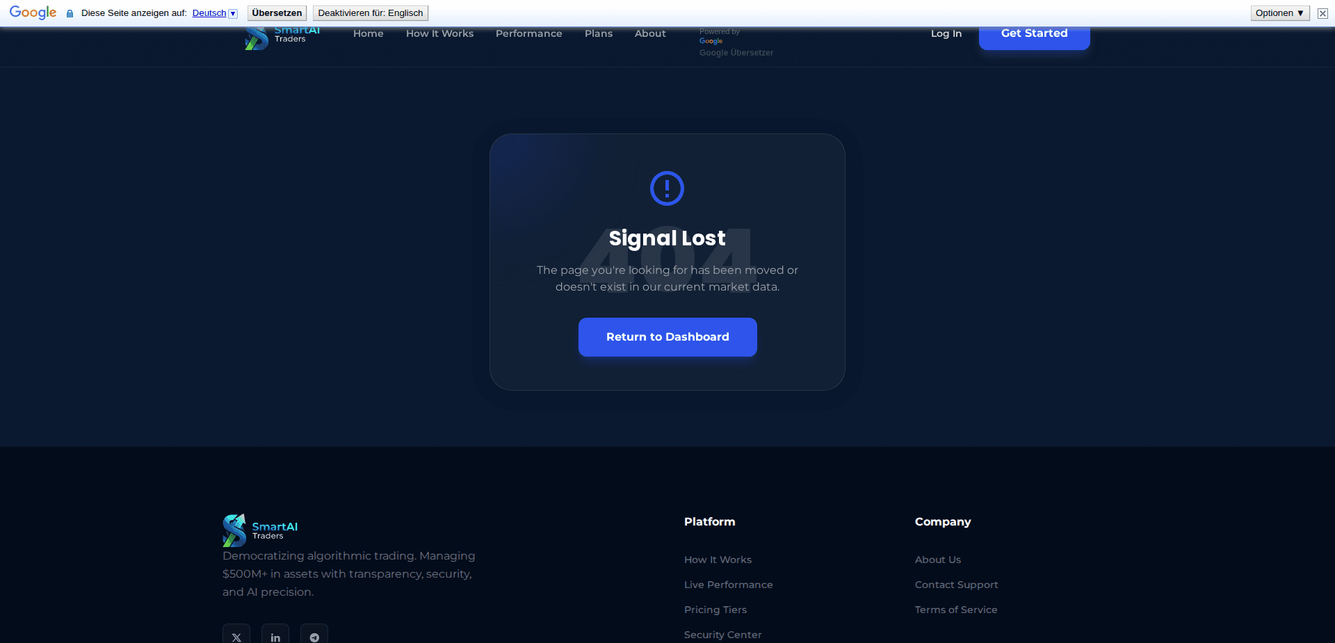 Website screenshot for https://smartaitraders.com/ - 2
