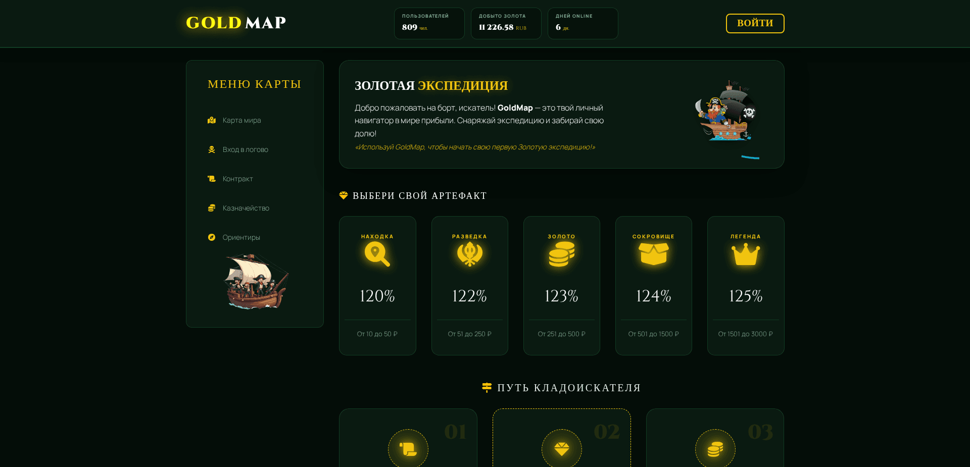 Website screenshot for https://goldmap.online/ - 1