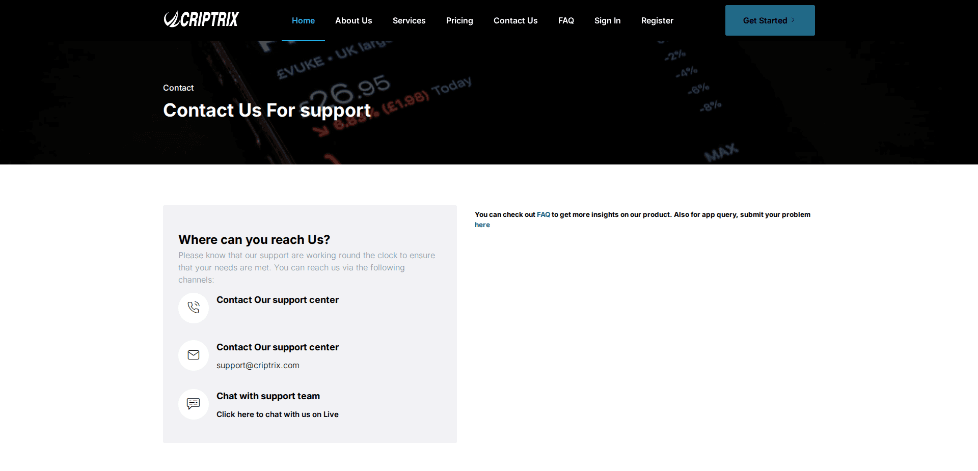 Website screenshot for https://criptrix.com/ - 2