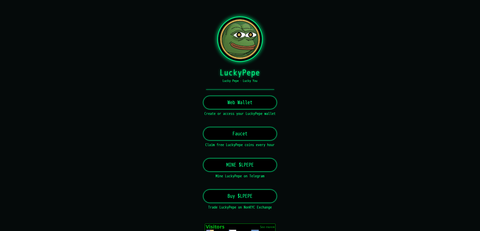 Website screenshot for https://luckypepe.fun/ - 1