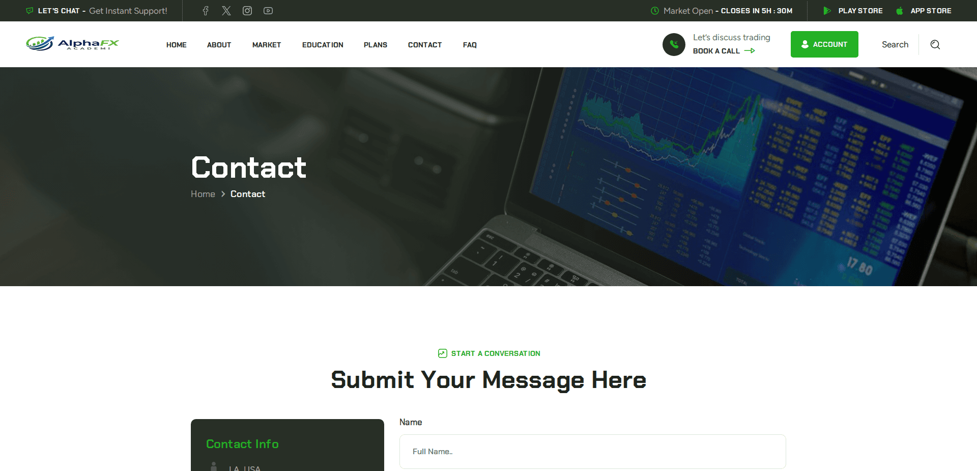 Website screenshot for https://alphafxacademi.com/ - 2