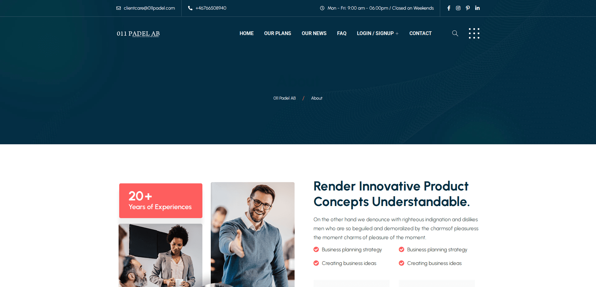 Website screenshot for https://011padel.com/ - 2