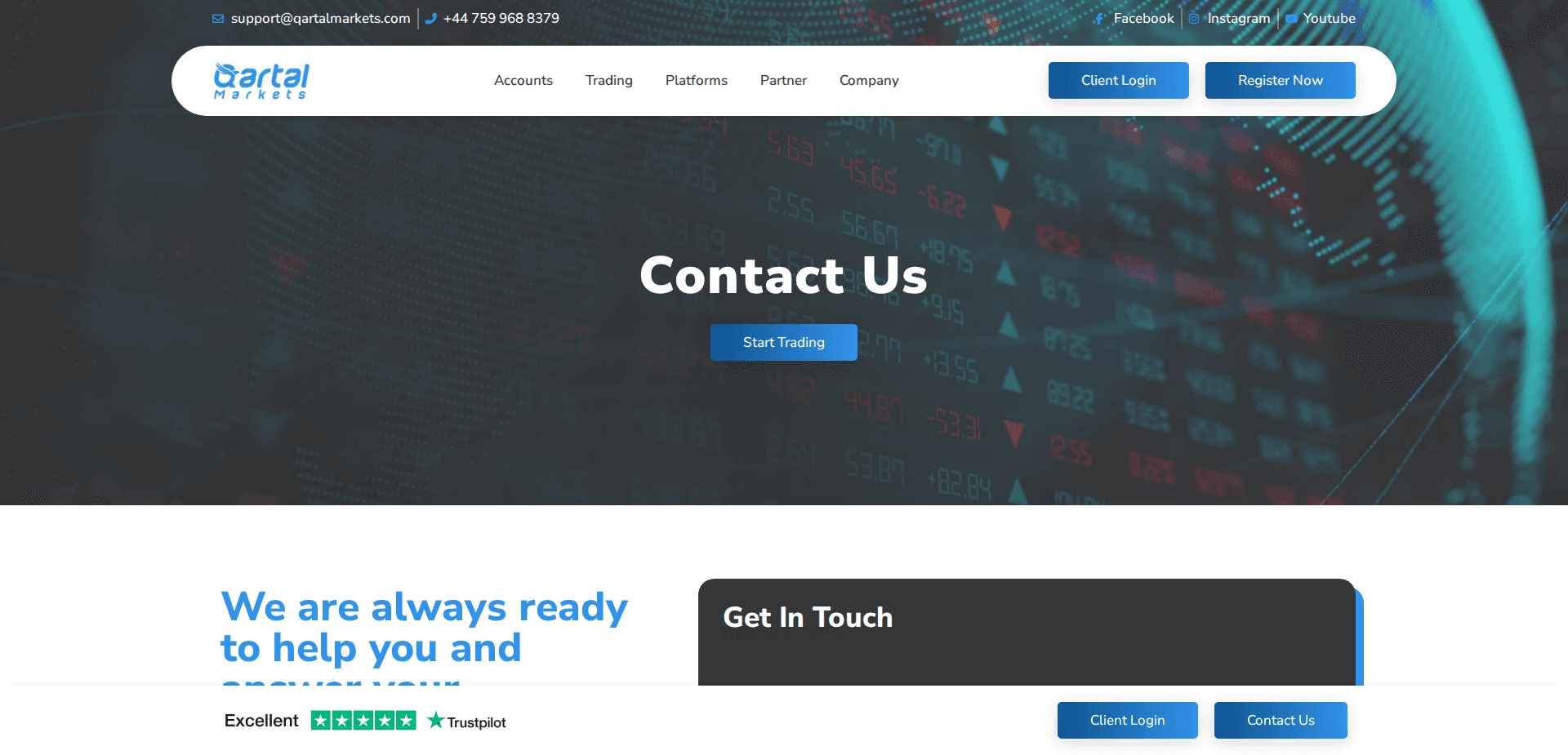 Website screenshot for https://qartalmarkets.com/ - 2