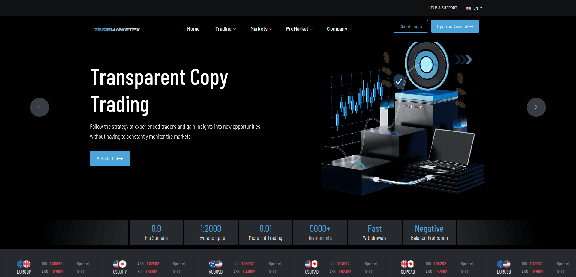 Website screenshot for https://trademarketfxpro.com/ - 1