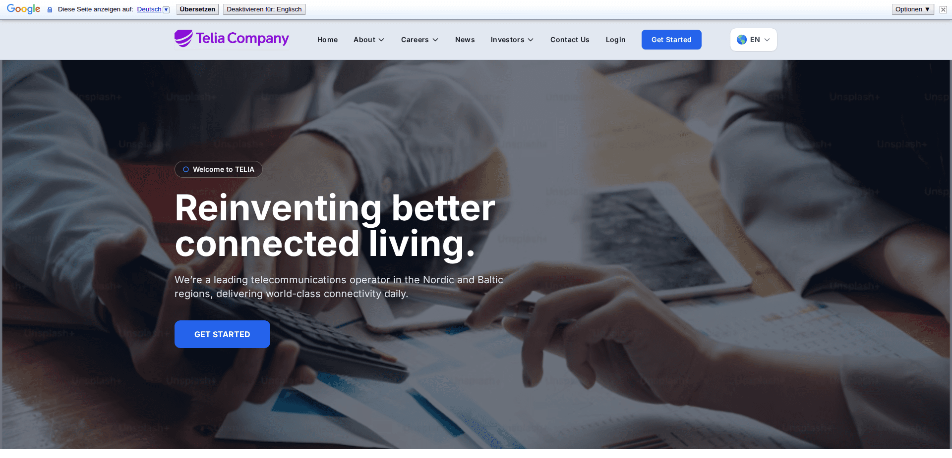 Website screenshot for https://teliacoinvest.com/ - 1