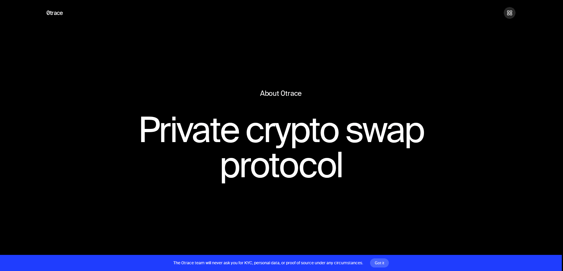 Website screenshot for https://0trace.io/ - 2