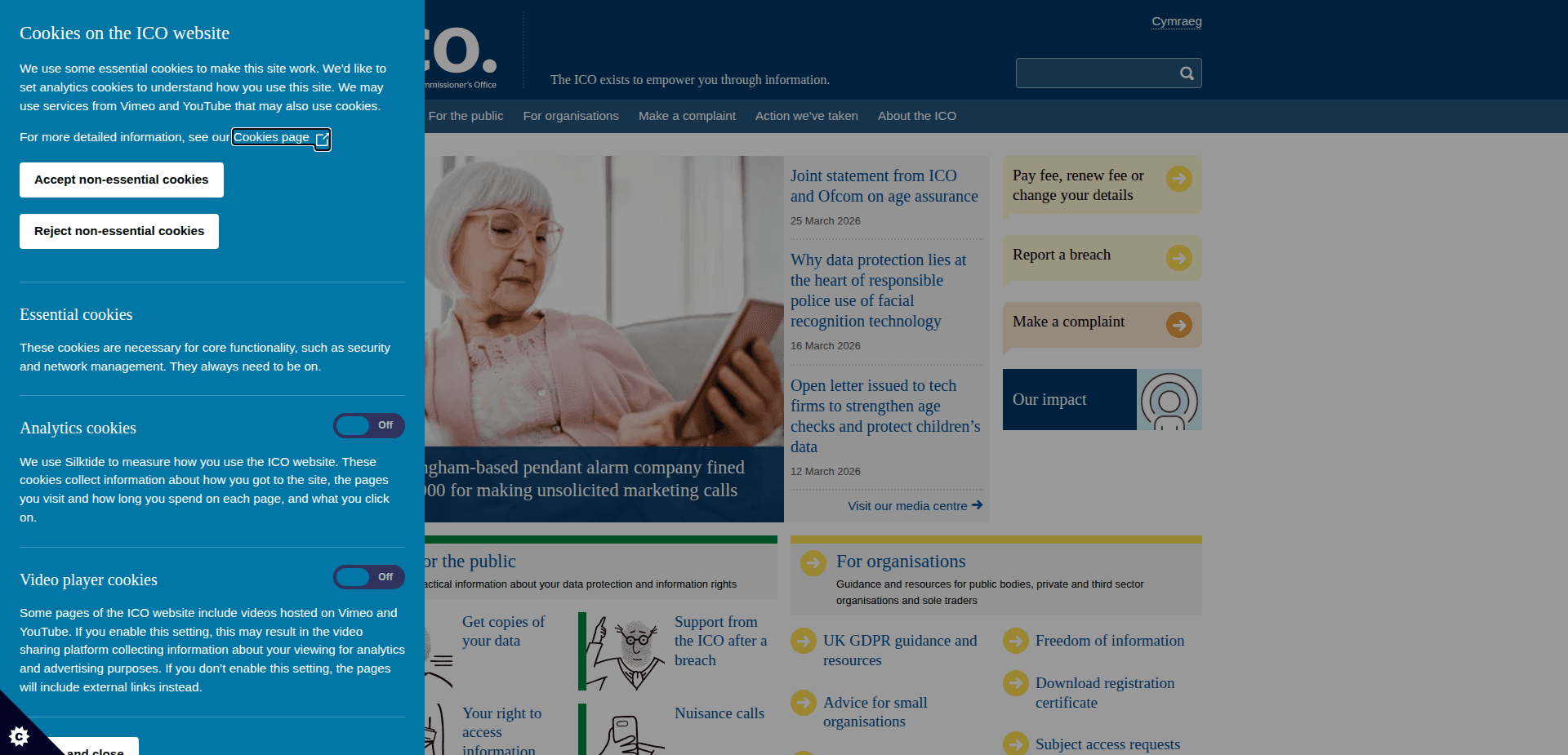 Website screenshot for https://ico.org.uk/ - 1