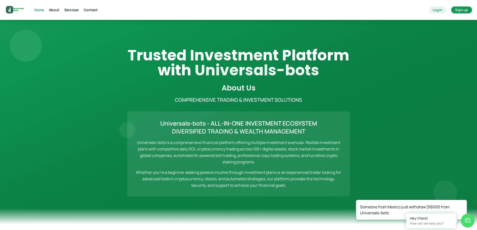 Website screenshot for https://universals-bots.com/ - 2