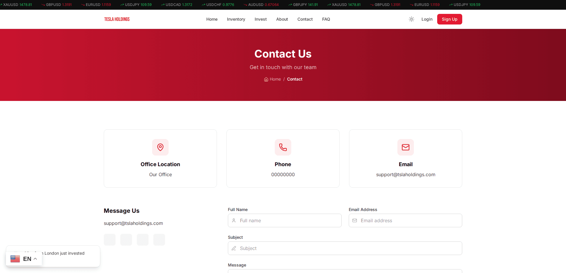 Website screenshot for https://tslaholdings.com/ - 3