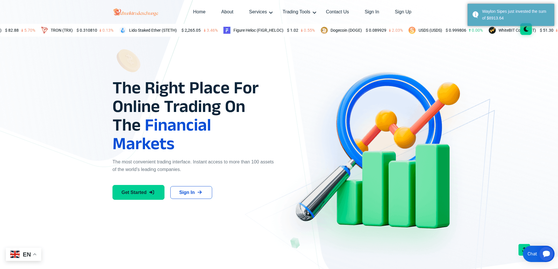 Website screenshot for https://ebanktradexchange.live/ - 1
