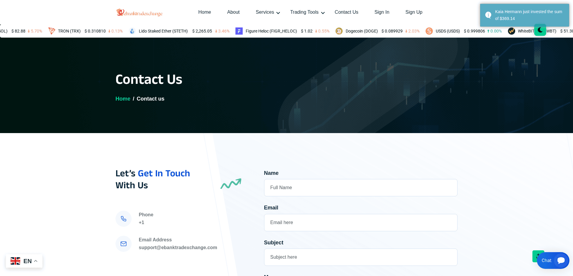 Website screenshot for https://ebanktradexchange.live/ - 3