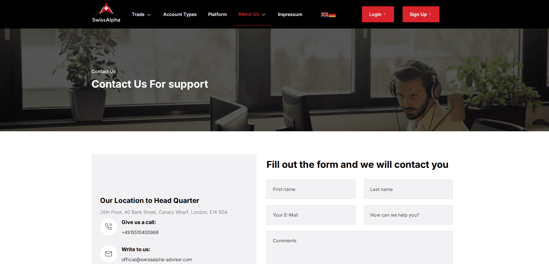 Website screenshot for https://swissalpha.io/ - 2