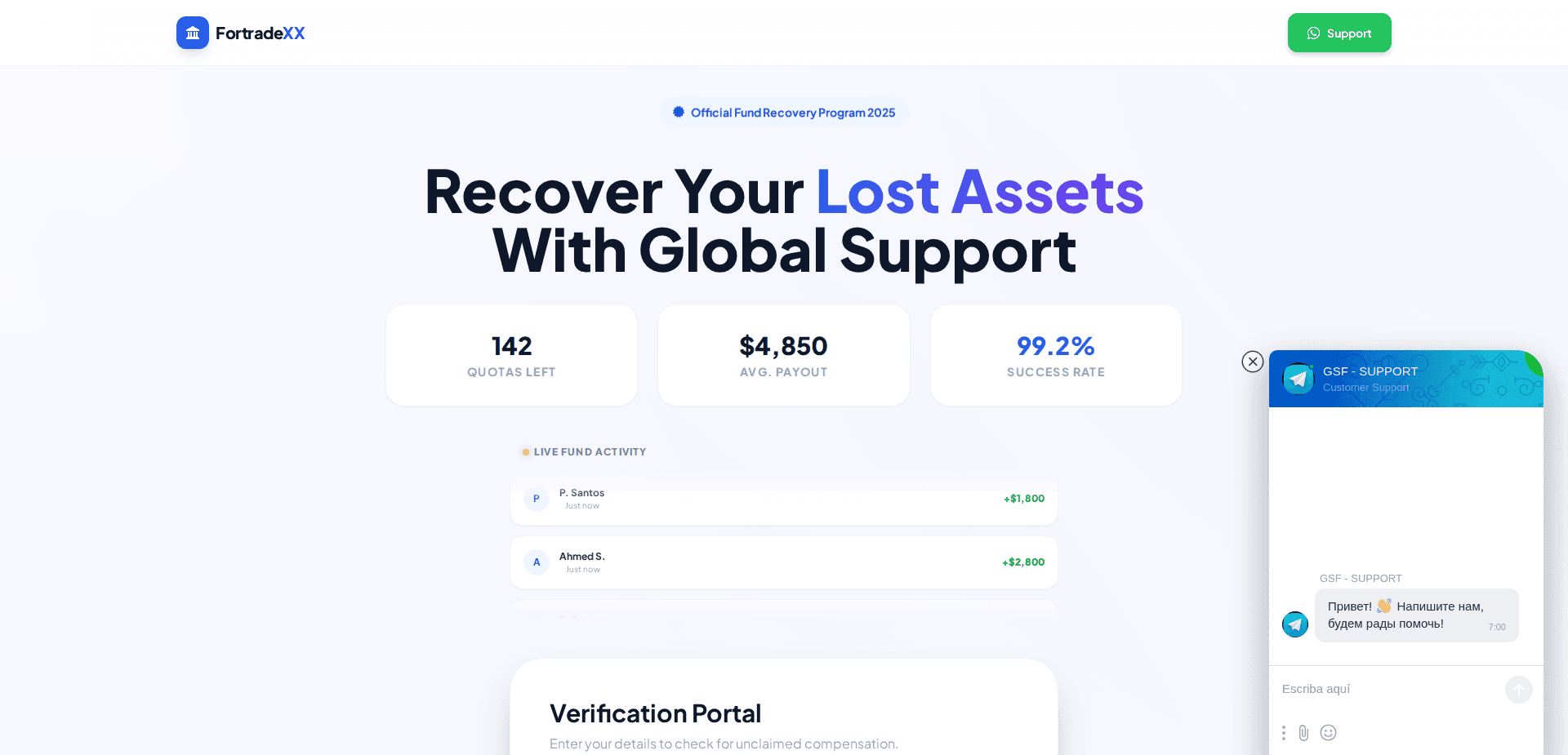 Website screenshot for https://fortradexx.com/ - 1