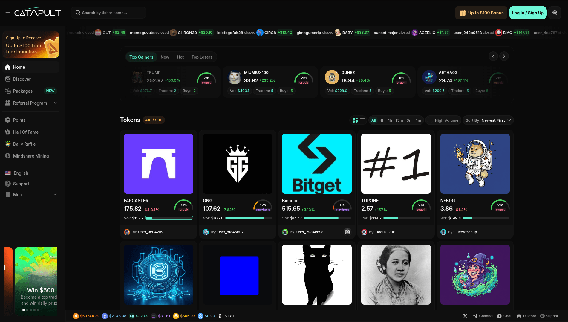 Screenshot for website catapult.trade