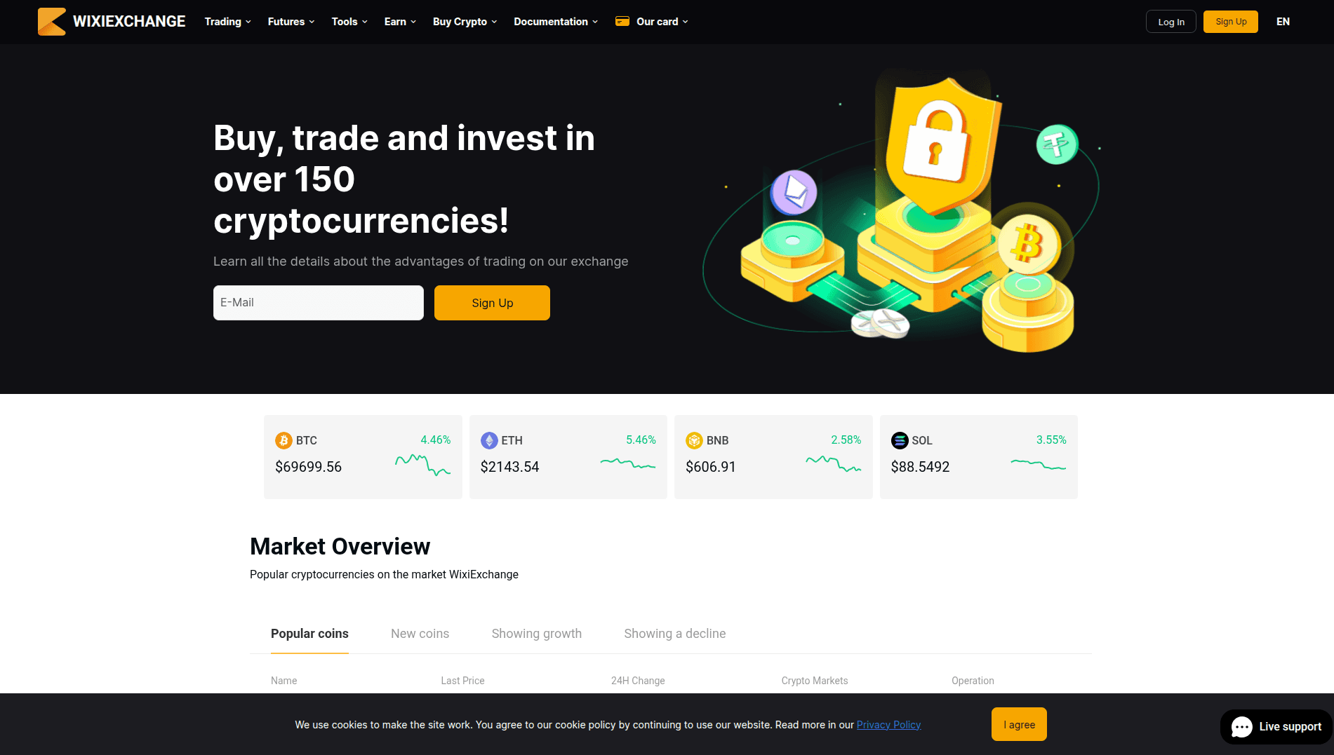 Screenshot for website wixi-exchange.com