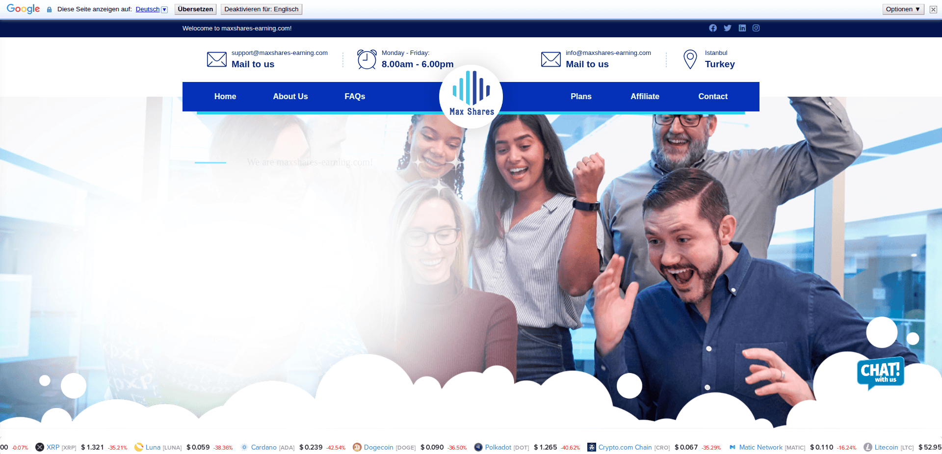 Website screenshot for https://maxshares-earning.com/ - 1