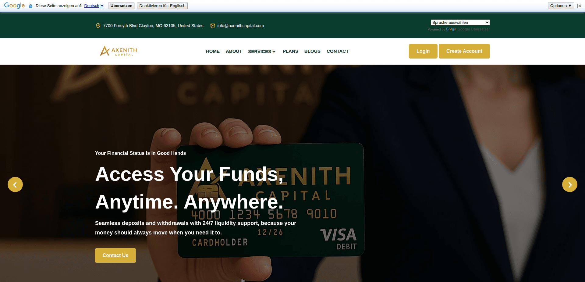 Website screenshot for https://axenithcapital.com/ - 1