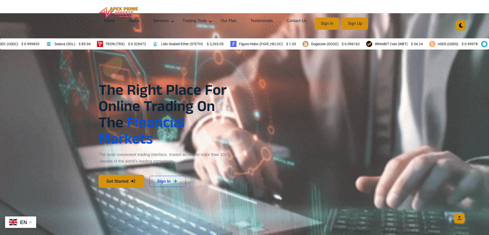 Website screenshot for https://apexprimeassets.com/ - 1