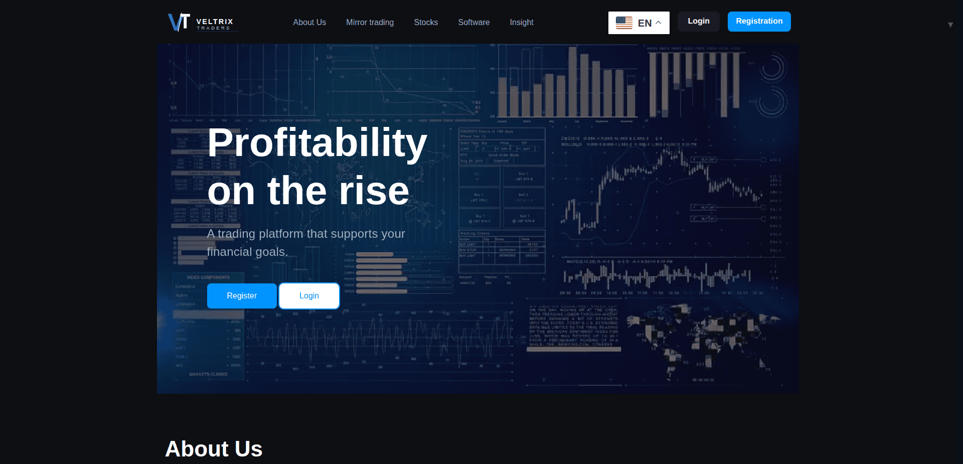 Website screenshot for https://veltrixtraders.com/ - 1