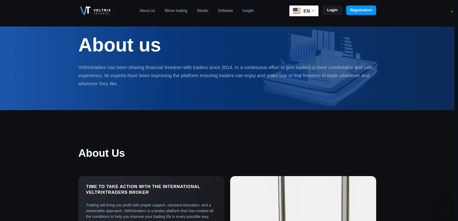Website screenshot for https://veltrixtraders.com/ - 2
