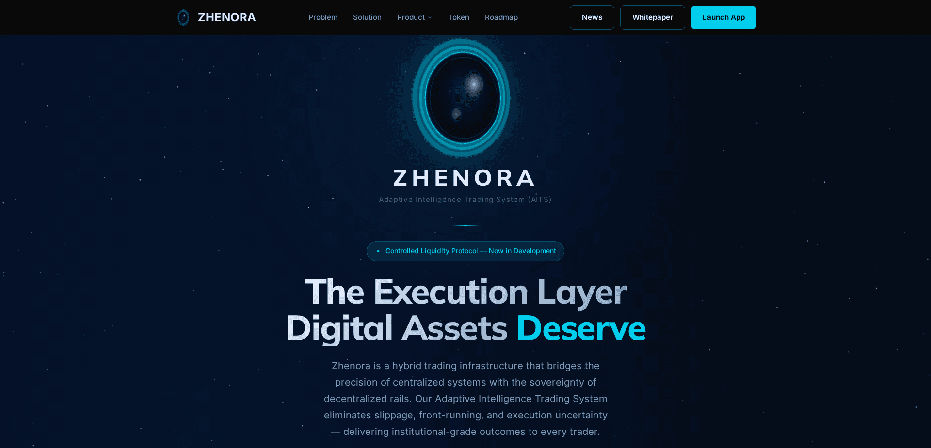 Website screenshot for https://zhenora.io/ - 1