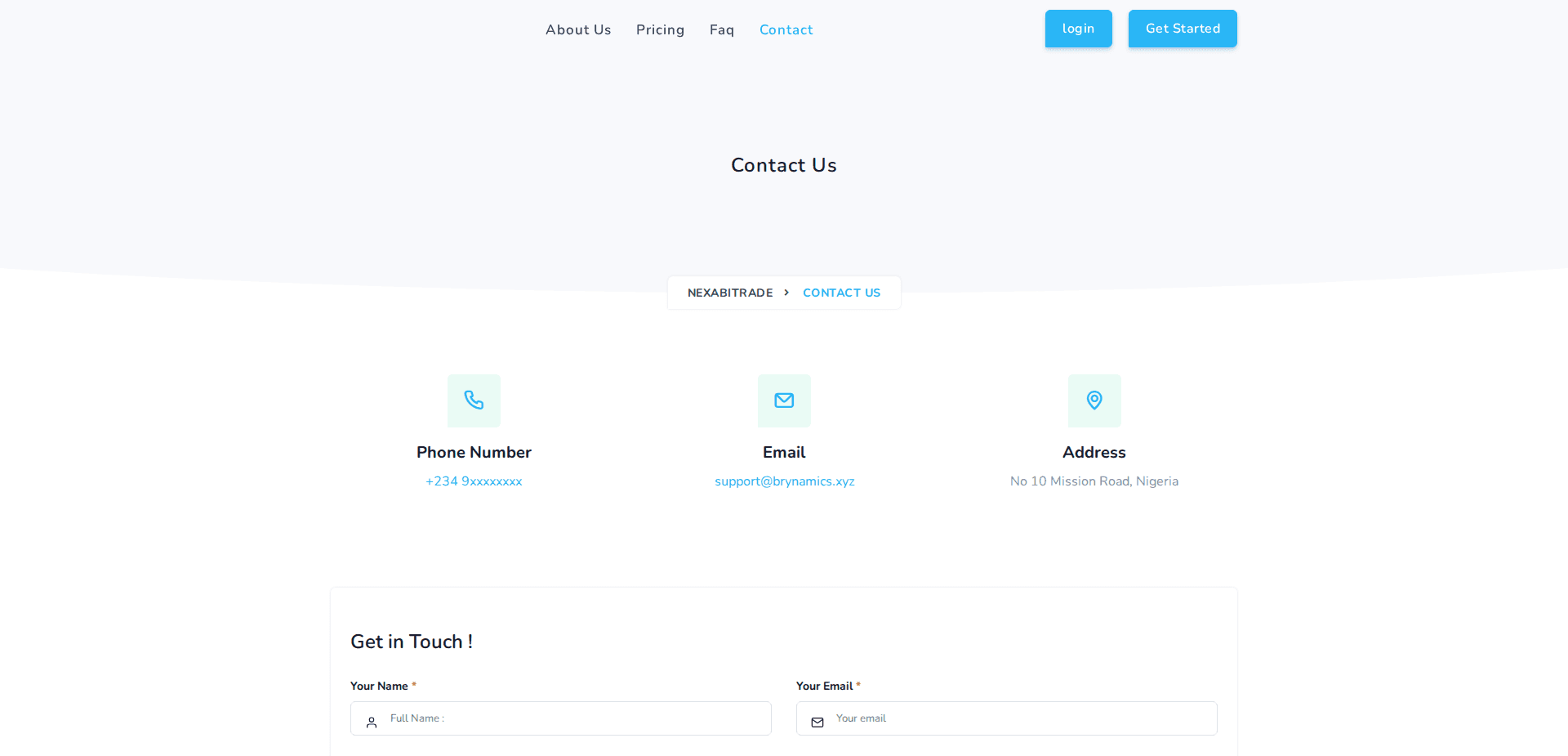 Website screenshot for https://nexabitrades.com/ - 2