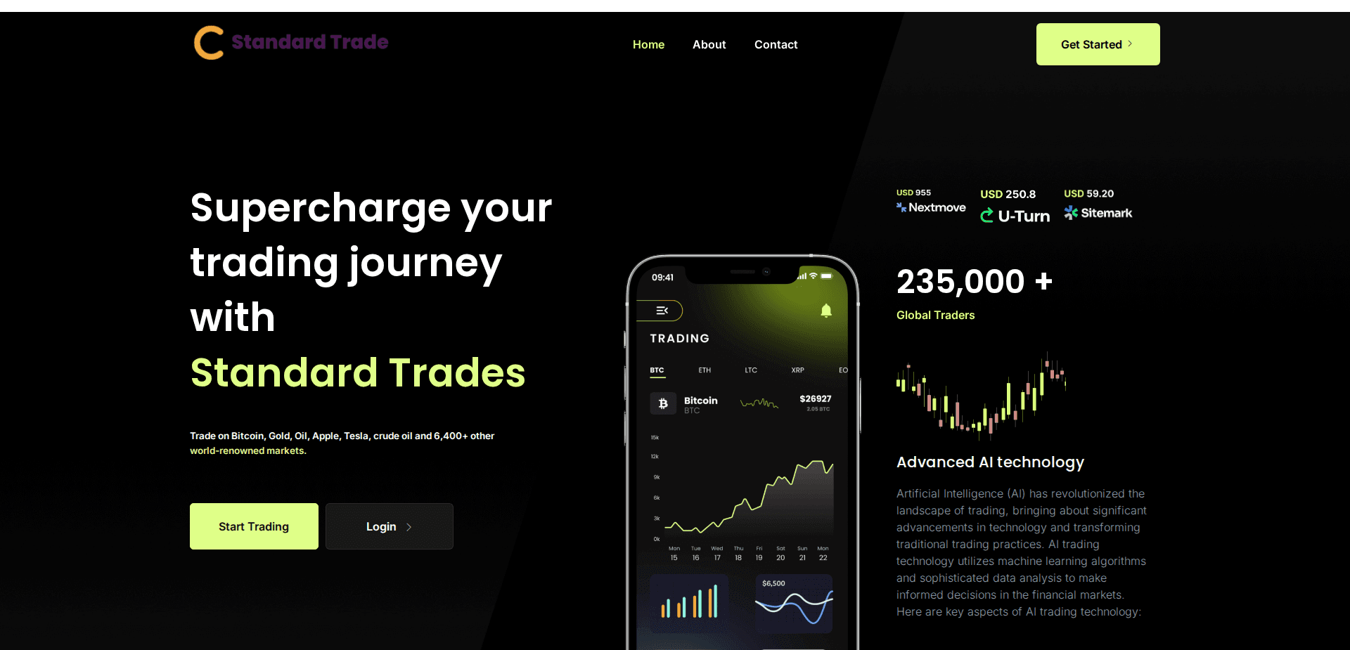 Website screenshot for https://standardtrades.online/ - 1