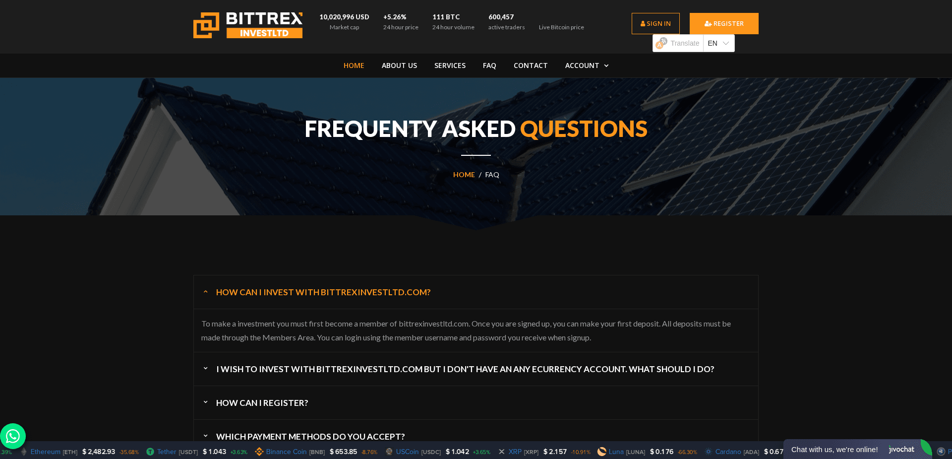 Screenshot for bittrexinvestltd.com - 0