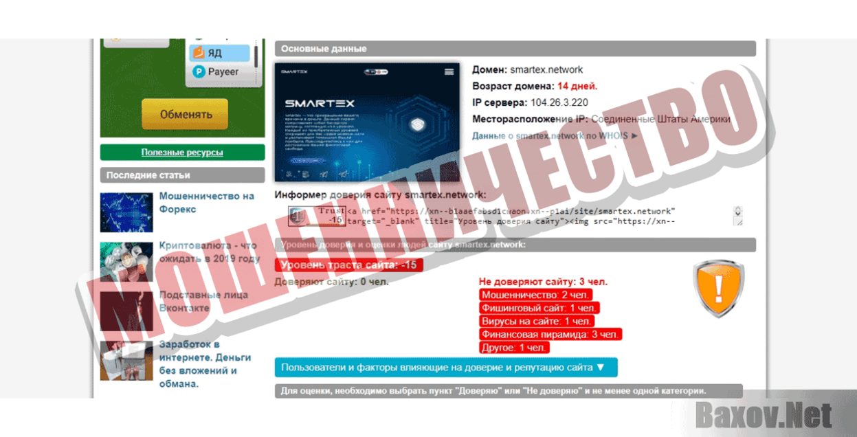 Smartex Мошенничество